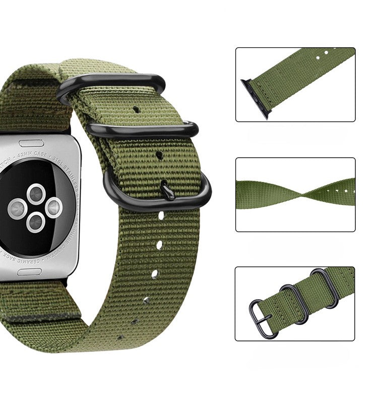 Seatbelt Fabric 3 Rings Watch Strap
