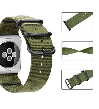 Seatbelt Fabric 3 Rings Watch Strap